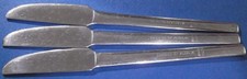 3 x VINTAGE ALITALIA AIRLINES AIRWAYS FLIGHT SERVICE SOLID HANDLE KNIFES PINT...