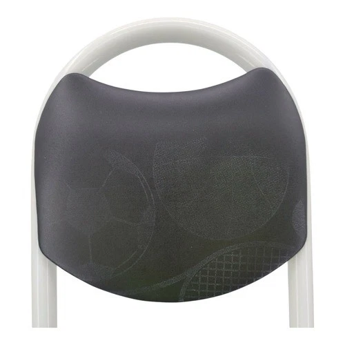 Lote De 2 Taburete Silla Redondo Unisex Niños Negro Blanco Metal Plegable Estampado Deportivo 36" Foto 3 de 4