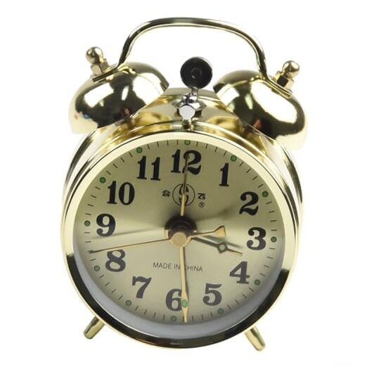 Metal Wind Up Twin Bell Alarm Clock Mechanical Double Bell