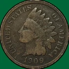 1909 Indian Head Cent Very Good VG Coin #38659