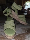 Franco Sarto Carmina Green Suede Espadrille Wedge Sandals 8.5M — photo 1
