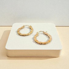 10-Pack Gold Twisted Hoop Earrings 18K Gold Plated Stainless Steel Diameter 30mm