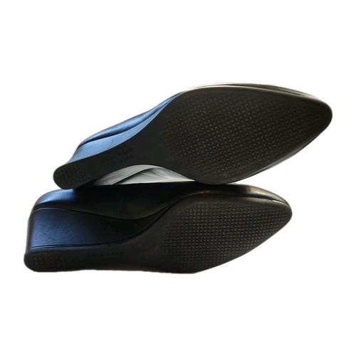 Cole Haan Womens Grand OS Ambition Wedges Size 7.5 B Black Leather Dress Shoes - Picture 8 of 18
