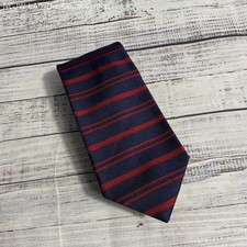 NWT Brooks Brothers Navy Blue and Red Horizontal Striped Silk Tie
