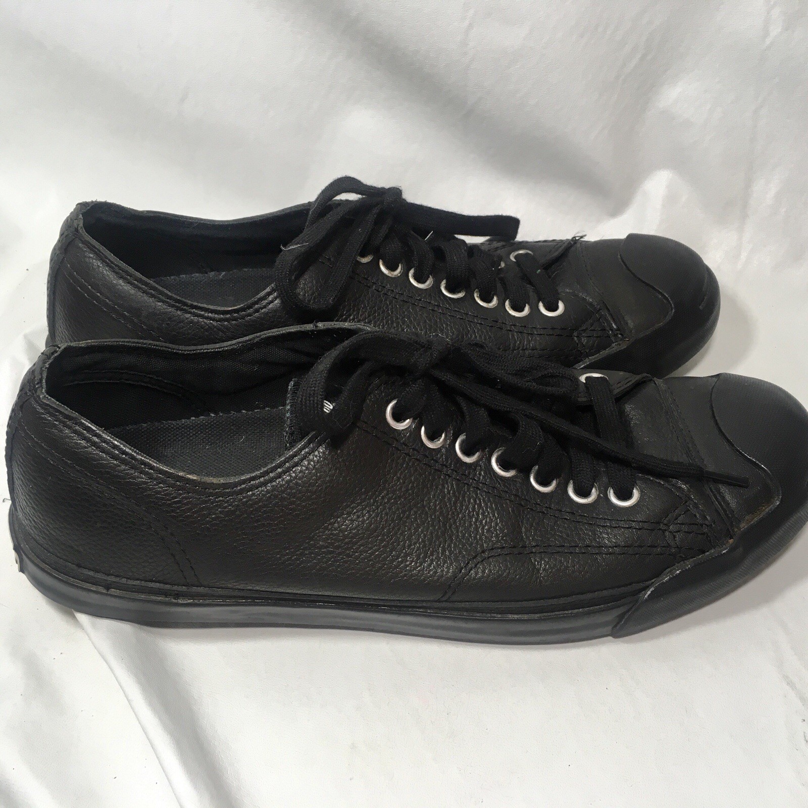 Converse Jack Purcell Sneakers Women’s 9.5, Men’s 8 Black Running Leather Shoes thumbnail 5