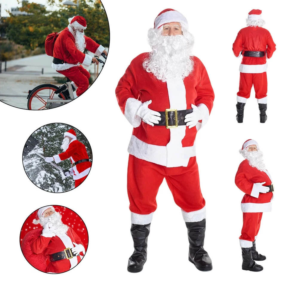 MARKENLOS Perücke & Bart Set Weihnachtsmann Santa Claus Nikolaus Knecht Ruprecht Zauberer