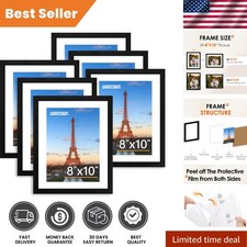 Stylish 8x10 and 5x7 Black Picture Frames Set for Personal Gallery Creation