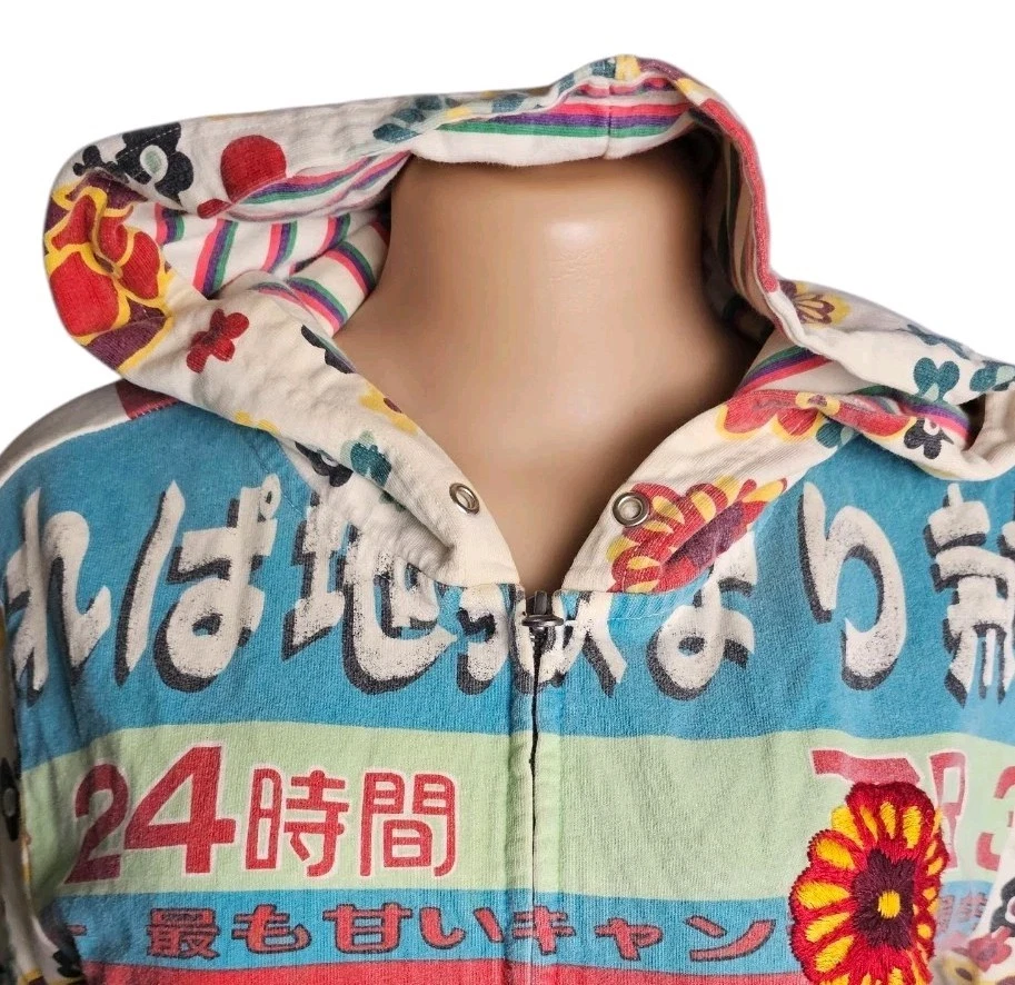 Moletom com capuz Lucky Brand Lucky Cat Shibuya Flower Woman G com zíper japonês por todo o ano Y2K - Imagem 3 de 4