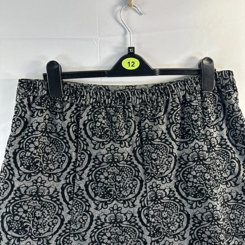 Wardrobe Women Midi Damask Skirt Size 16 Multicoloured Elastic Waist Lined - Image 4 of 4