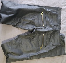 Women's Pants Wetlook Leather Look Faux Leather Bootcut Jeans USA 26 Small