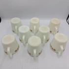 Lot of 8 Vintage Corning PYREX Coffee Cups Mugs - D Handle #1410 Butterfly Gold