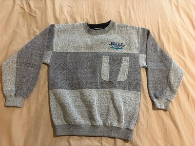 Bugle Boy kids Gray Black Knit Striped Pullover Sweater 16-18 Logo Pocket