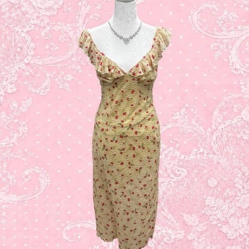 WILD FABLE DITSY FLORAL RUFFLE MIDI DRESS