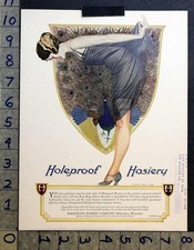 1924 HOLEPROOF HOSIERY PEACOCK COLES PHILLIPS ARTIST SEXY FASHION AD FC4399C