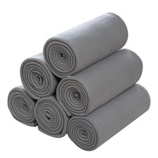 Fleece Throw Blankets Lightweight Warm for Soft Pack of 6 - 50 x 60 inch Grey