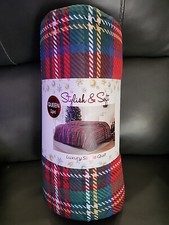 Stylish Soft 1PC Luxury Single Queen Quilt Size Bed - Red Tartan