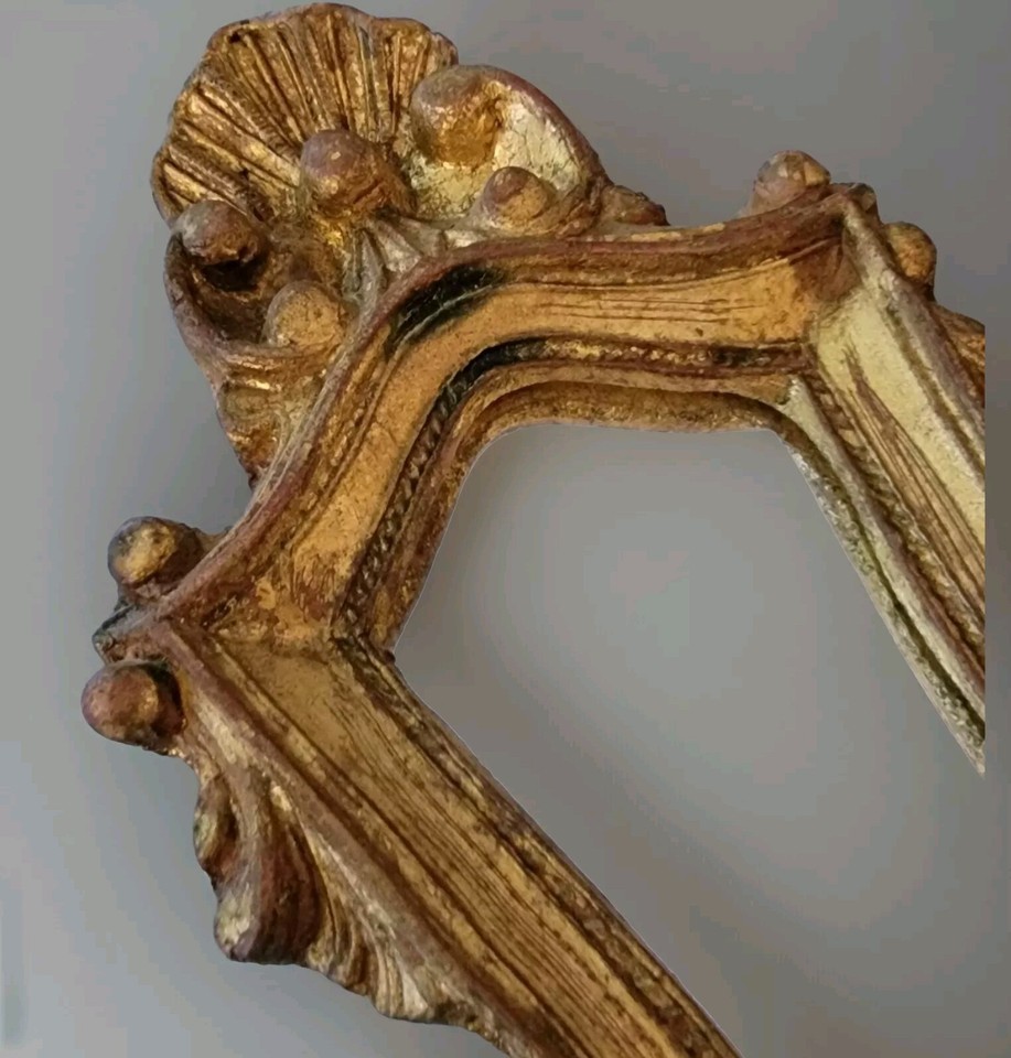 Pair Of Vintage Gilded Florentine Mirrors Small Ornate Gold Leaf Made