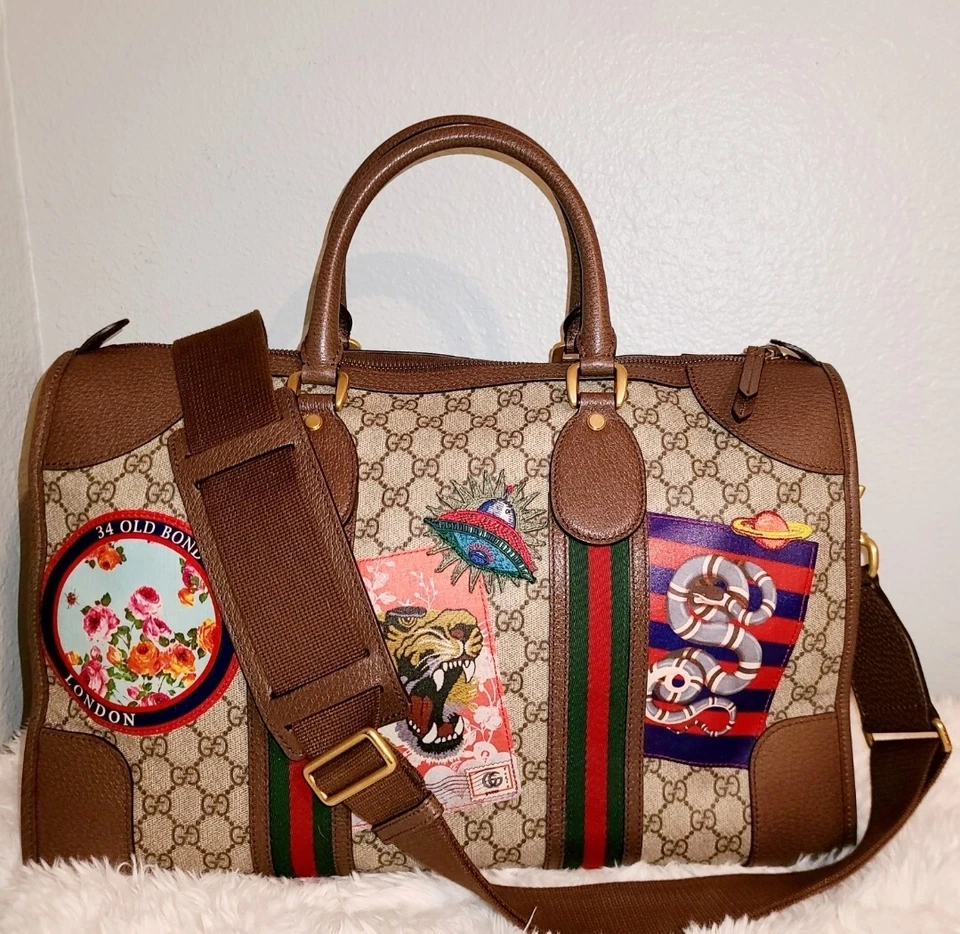 GUCCI Brown/Beige Soft GG Supreme Canvas Courrier Duffle Limited Edition - Image 2 of 4