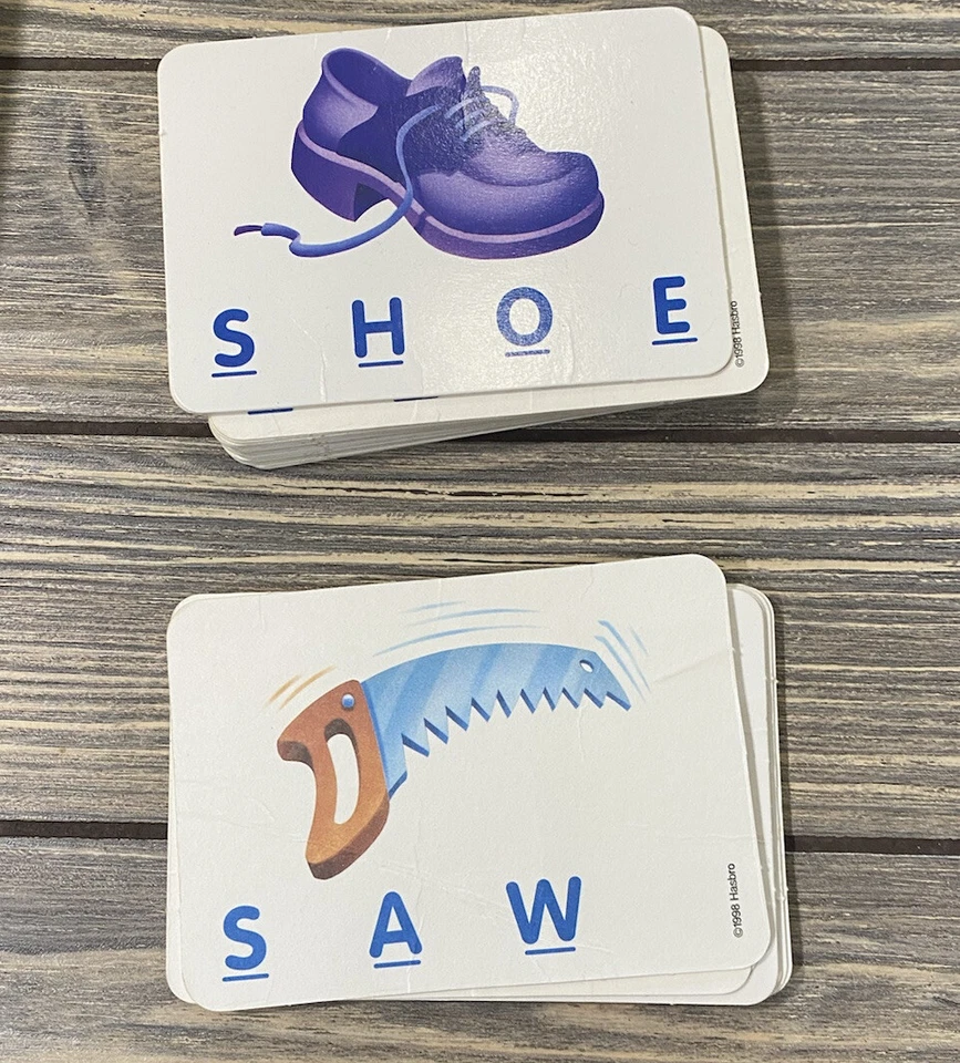 De colección 1998 Parker Brothers Boggle Jr pieza de repuesto piezas tarjetas de palabras Foto 2 de 2