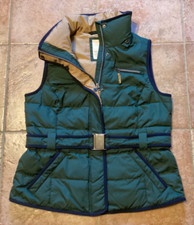 Esprit Daunen Stepp Weste Gr. 42 L XL dunkel grün