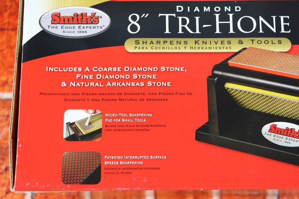 Faca Smith's Diamond 8" Tri-Hone ferramentas 3 afiador de pedra 50008 - Imagem 3 de 4