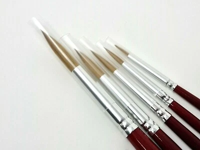 Major Brushes Handmade Sable Artist Paint Brushes Pack of 5 Sizes 0,2,4,6,8