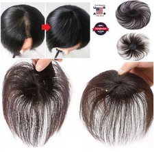 100 Human Hair Topper Clip in Hairpiece Wig Toupee Top Pieces Women Wigs USA