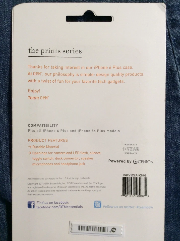 Funda Centon The Prints Series Anillo iPhone 6 Plus y 6s Plus Foto 2 de 2