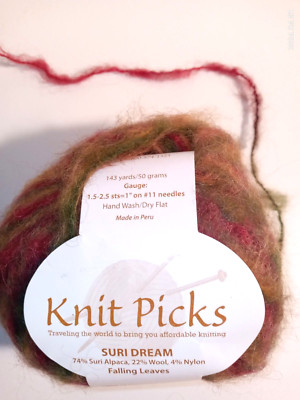 Knit Picks Yarn 74% Suri  Alpaca 22% Wool 4% Nylon 143y 50g 1.75oz Fallin Leaves