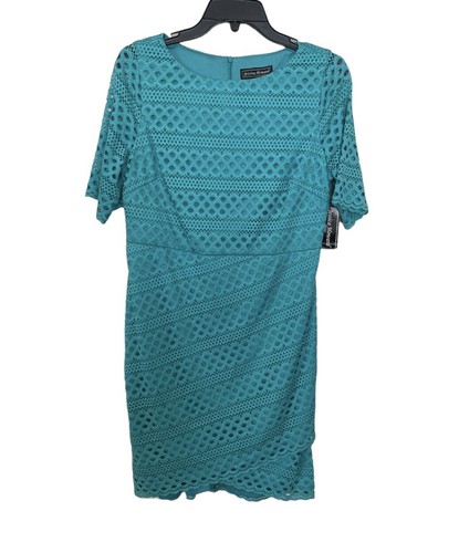 Jessica Howard Womans Dress 12P Petite Teal Green Lace Lined Tulip Hem Wedding - Picture 12 of 12