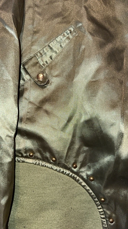 J Lo - Jennifer Lopez - Chaqueta Bomber Verde Satinado Talla XL Foto 4 de 4