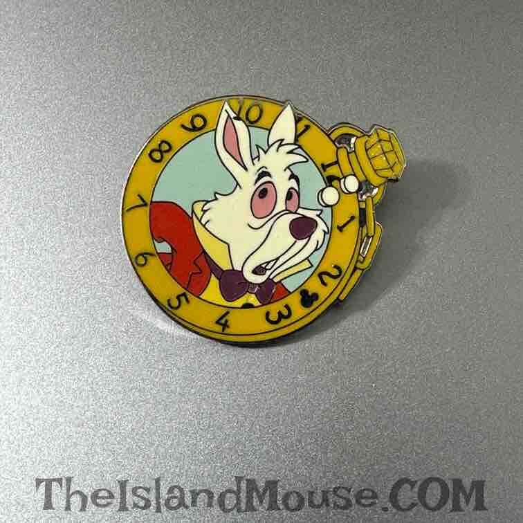 Authentic Disney HM Alice Wonderland Pocket Watch White Rabbit Pin (U2