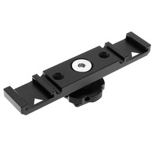 Hot Shoe Adapter Camera Dual Cold Shoe Mount Bracket Extension Bar for LED Light