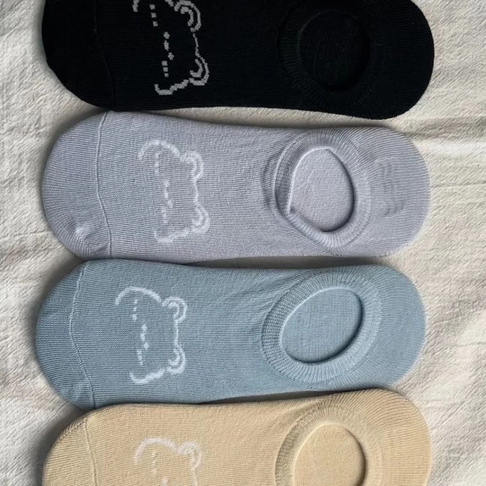 Calcetines invisibles antideslizantes de algodón estilo japonés para mujer calcetines lindos calcetines para barco / @ Foto 4 de 4