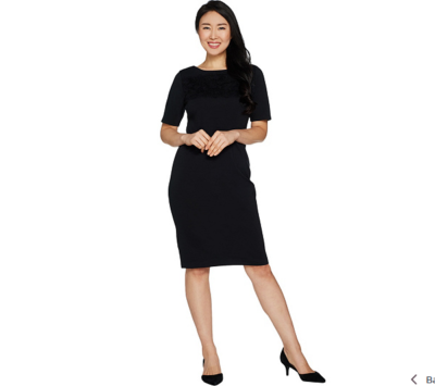 Joan Rivers Petite Length Classic Little Black Dress w/ Lace Detail Black  Size 8 | eBay