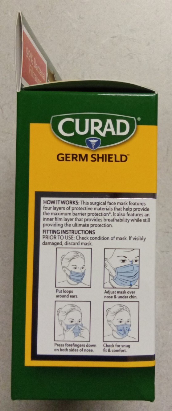 CURAD Germ Shield Face Masks (Box of 5). Lot of 2 eBay