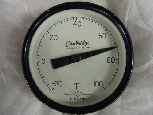 Vintage Cambridge Instruments Thermometer w Probe -20 to +100 F Fahrenheit Large - Picture 3 of 6