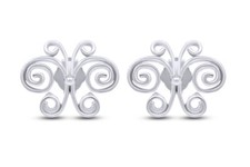 Butterfly Stud Earrings with Push Back 14k Gold Plated 925 Sterling Silver