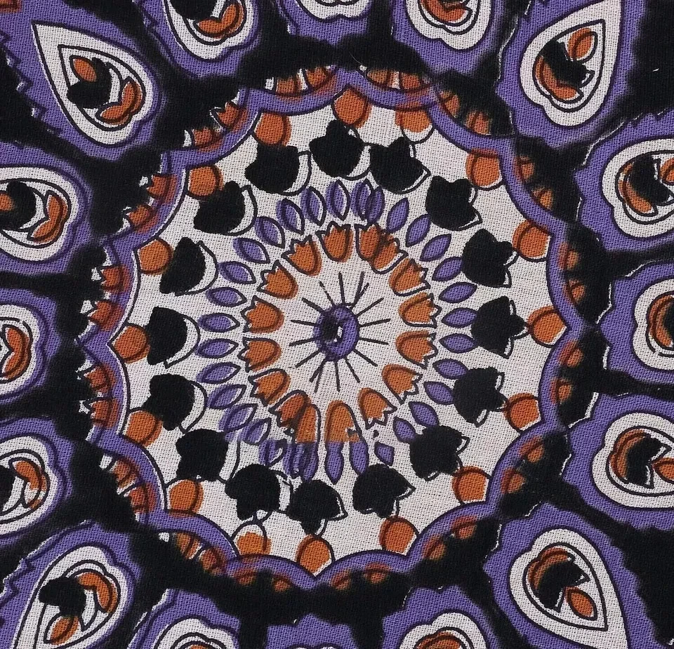 Puf Mandala Otomano 22" Redondo Algodón Puf Indio Pie Taburete Decoración Étnica Foto 2 de 3