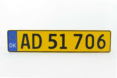 REPLIK Autokennzeichen Denmark Danish mit Text und Zahlen 52x11 TOP QUALITÄT