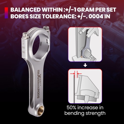 Forged H-Beam Connecting Rods ARP Bolt For Suzuki G16 Esteem 1992-1997 5.492" - Picture 5 of 12