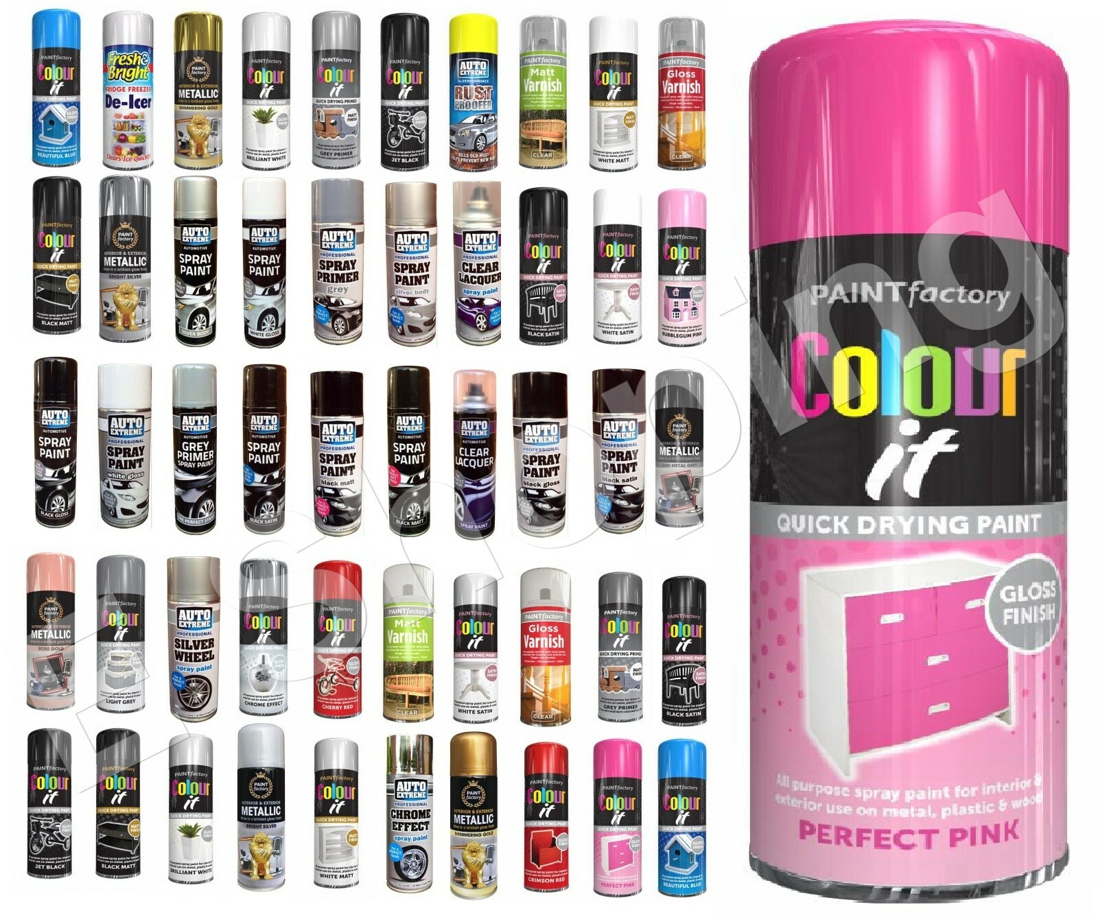 Quick Dry Paint Spray Can Bottle Gloss Mat Finish Varnish Stain Paints