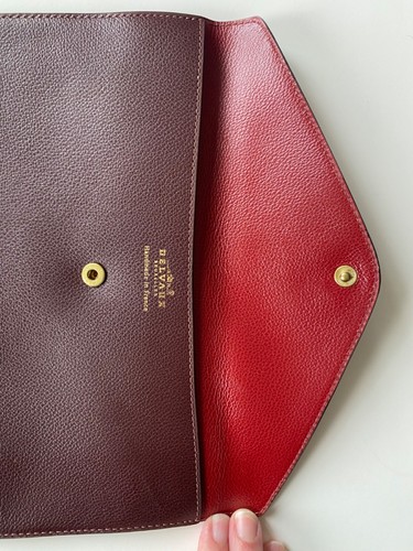 DELVAUX Bruxelles Clutch Handbag Burgandy Leather - Picture 3 of 7