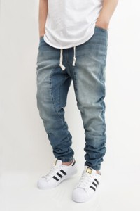 MEN'S DROP CROTCH DENIM JOGGER PANTS 5 COLORS S-5X *FAST SHIPPING* JG803