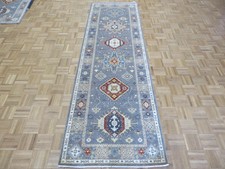 2'11 x 9'10 Runner Hand Knotted Gray Peshawar Oriental Rug G14340