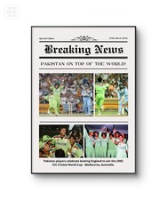 Pakistan 1992 ICC Cricket World Cup winners - souvenir print - Imran Khan