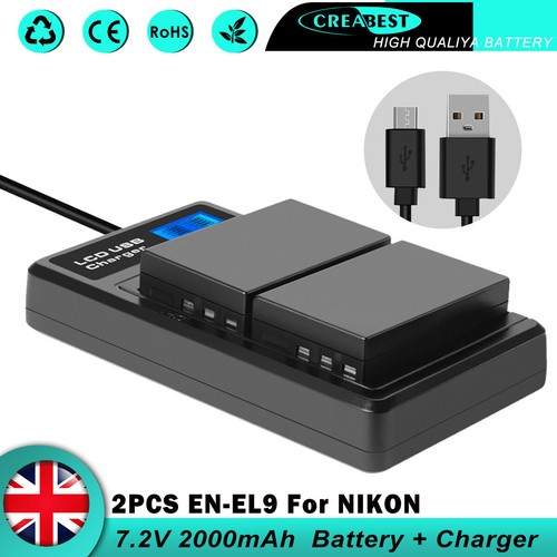 Batería MH-23 De 2000 MAh Para Nikon EN-EL9a – Compatible Con D3000, D40, D40x, D5000, D60 Y Más