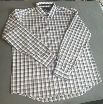 JOE Joseph Abboud Men s Dress Shirt Slim Fit XL Gray/White Plaid