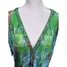 Mushka by Sienna Rose, Inc Top Blouse Sz 1X Beaded Sheer Baby Doll Y2K 