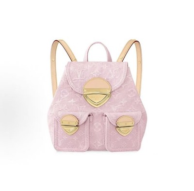 Louis Vuitton Venice Normal Size Pink Denim Backpack Duty Paid